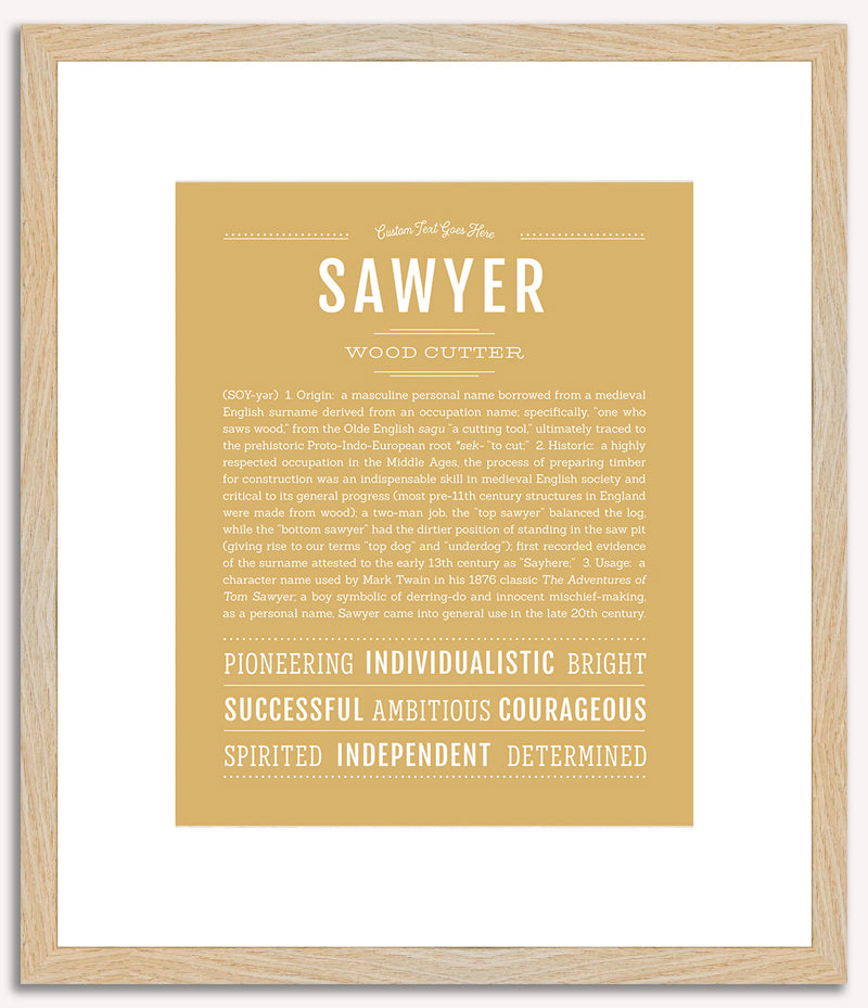 Sawyer (male) | Name Art Print