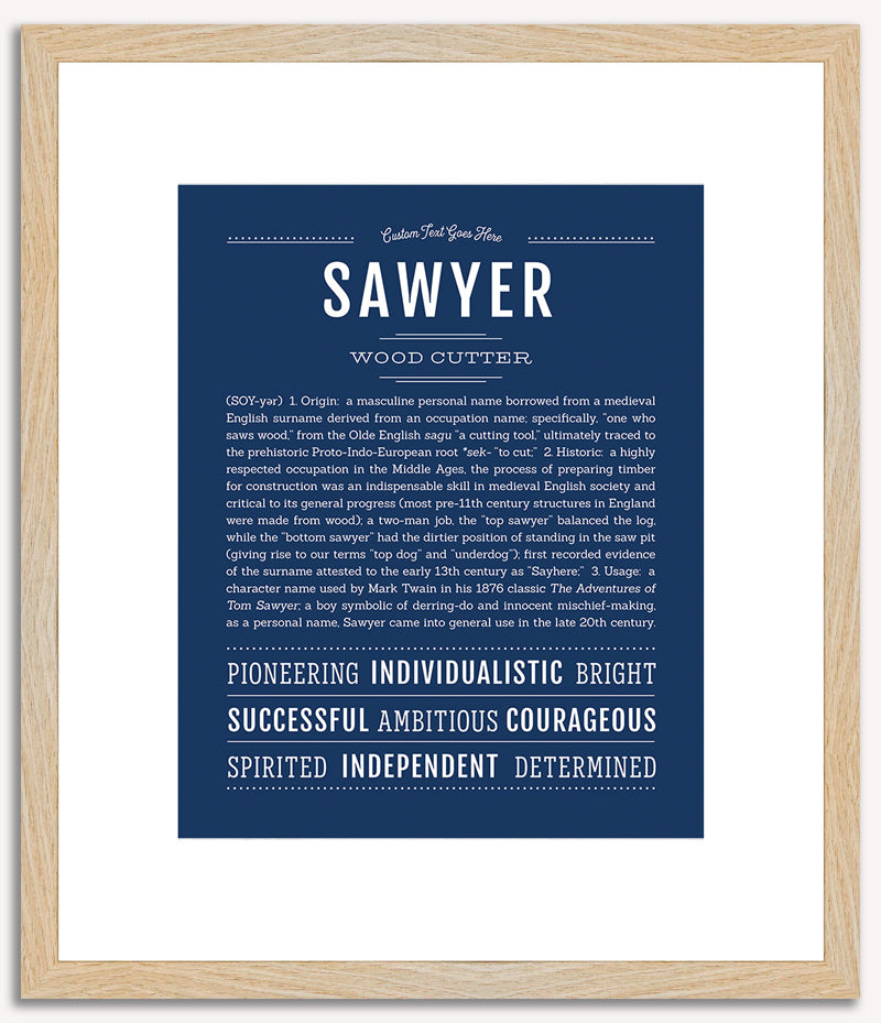 Sawyer (male) | Name Art Print