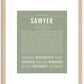 Sawyer (male) | Name Art Print