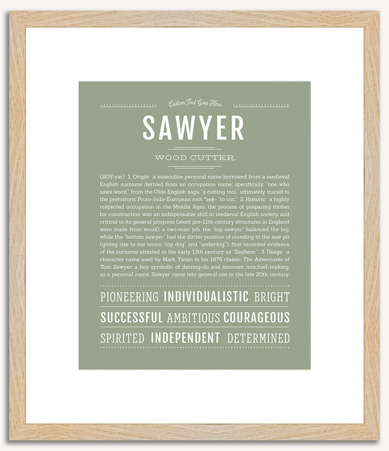 Sawyer (male) | Name Art Print