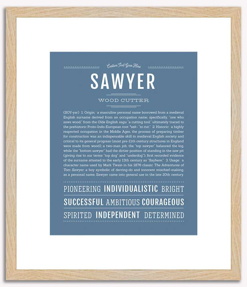 Sawyer (male) | Name Art Print