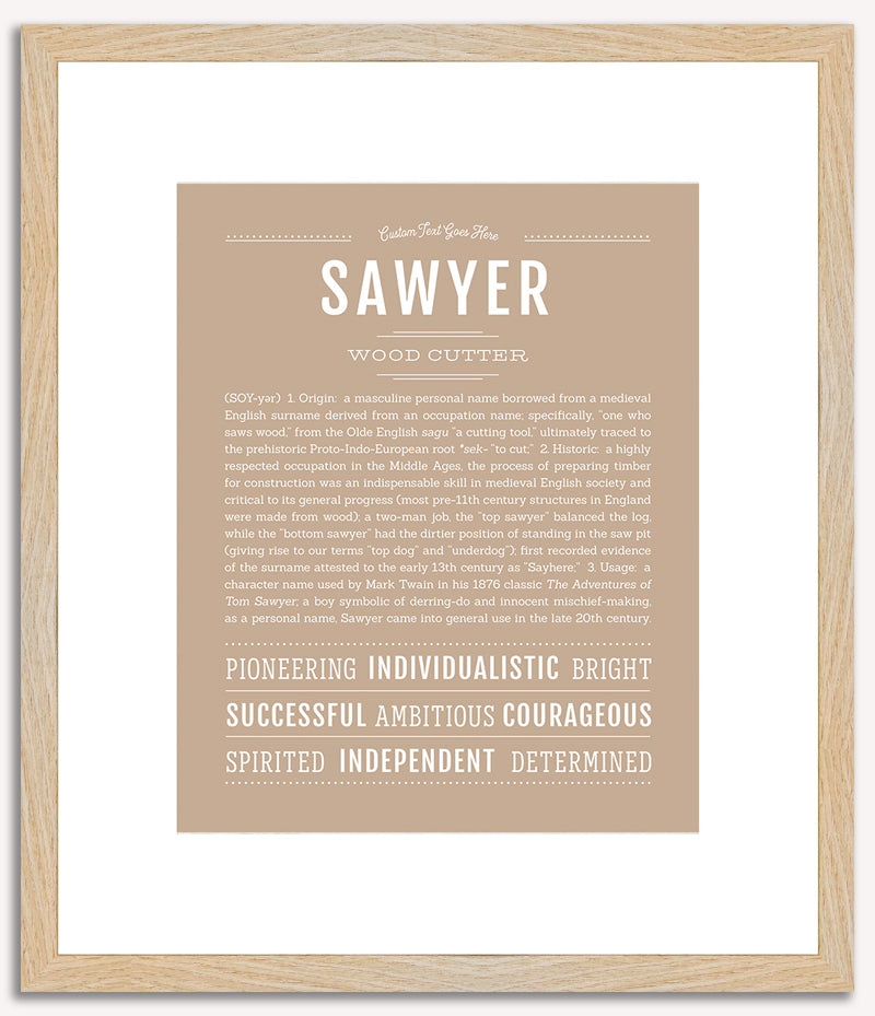 Sawyer (male) | Name Art Print