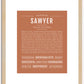 Sawyer (male) | Name Art Print