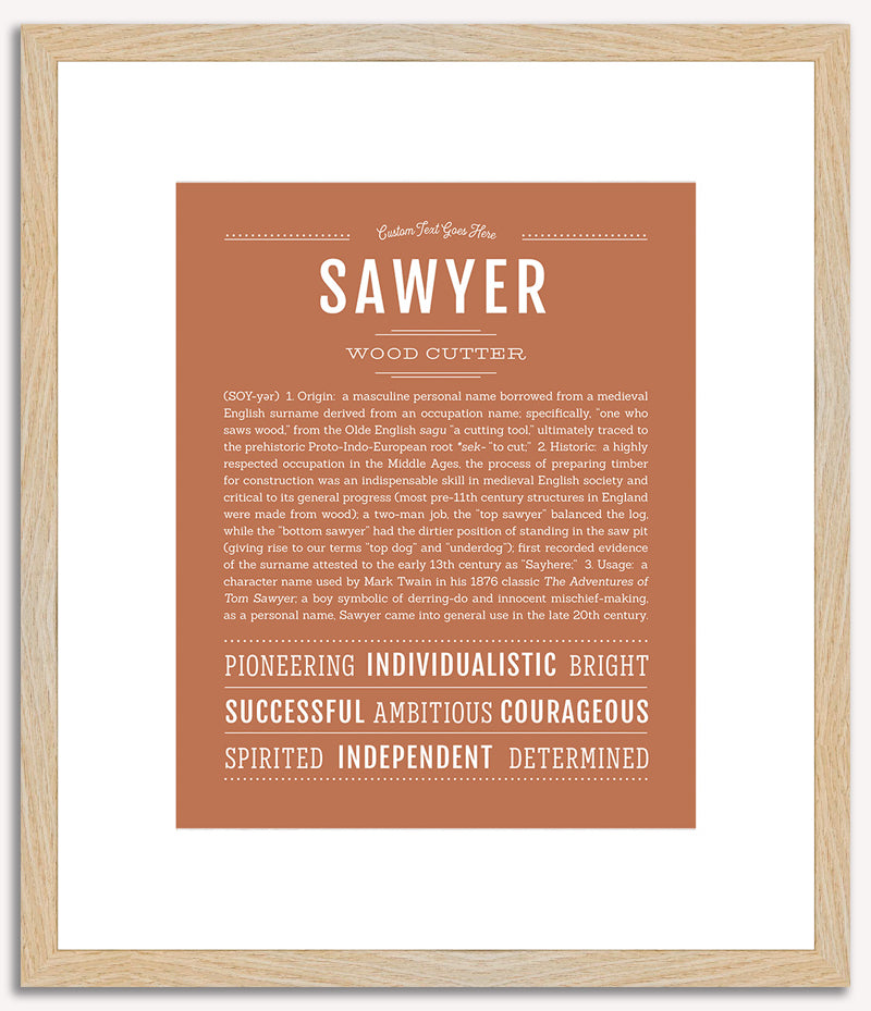 Sawyer (male) | Name Art Print