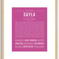 Sayla | Name Art Print