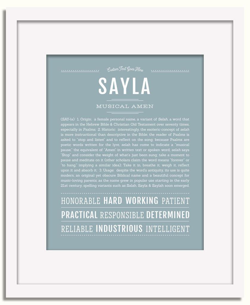 Frame Options | Powder Blue | White Frame, Matted