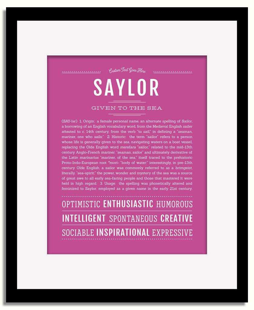 Frame Options | Dark Pink | Black Frame, Matted