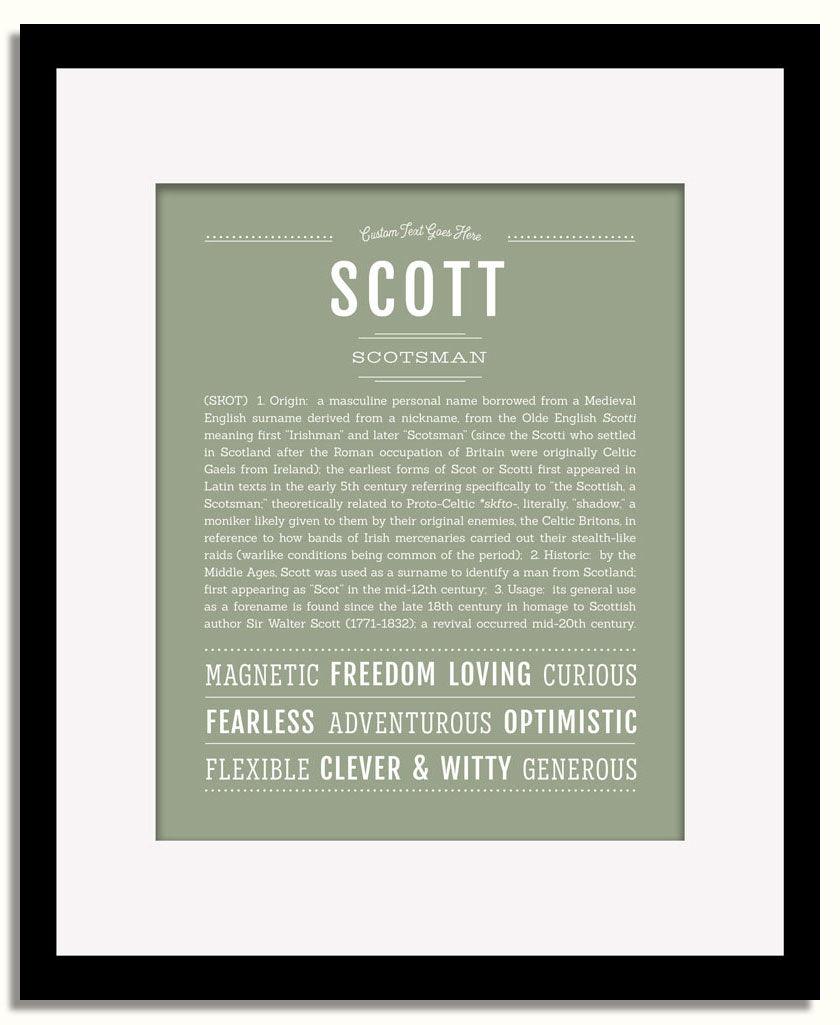 Frame Options | Sage | Black Frame, Matted