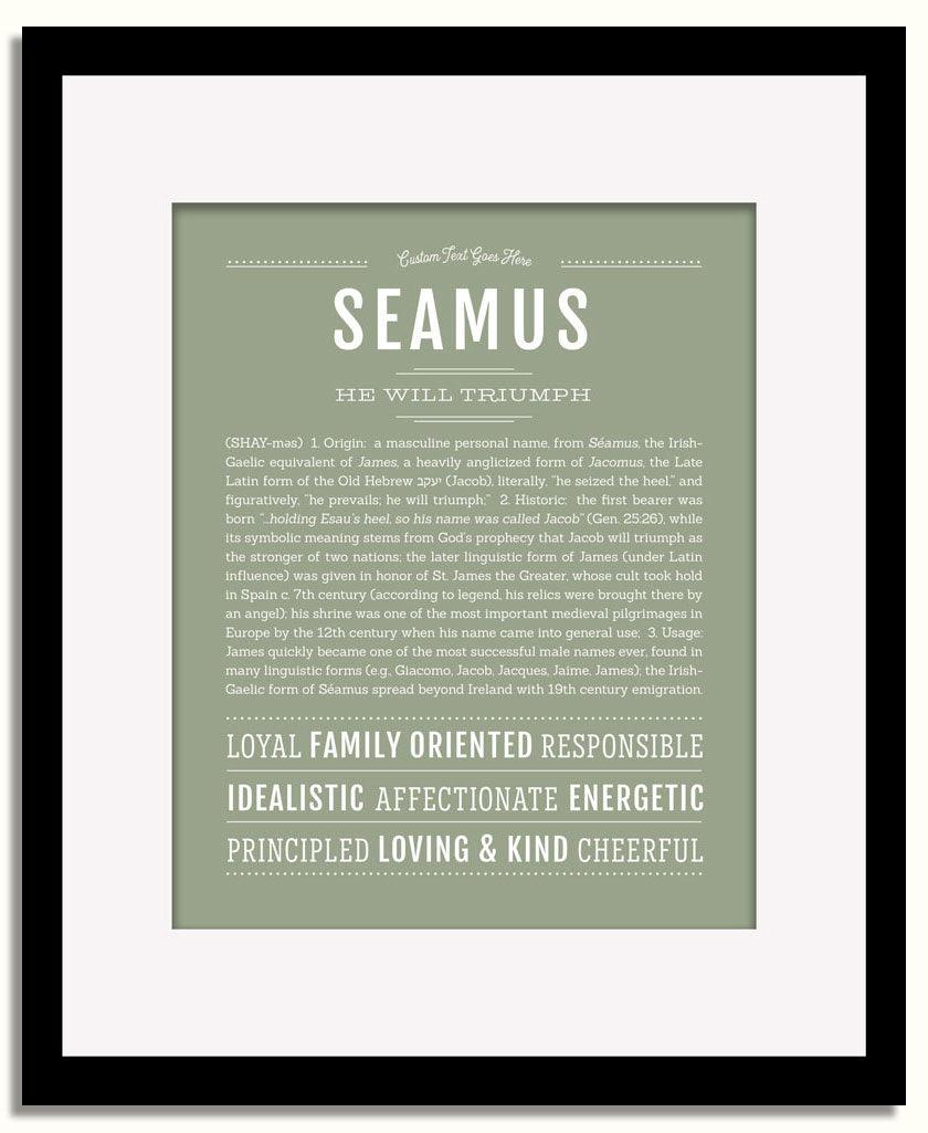 Frame Options | Sage | Black Frame, Matted