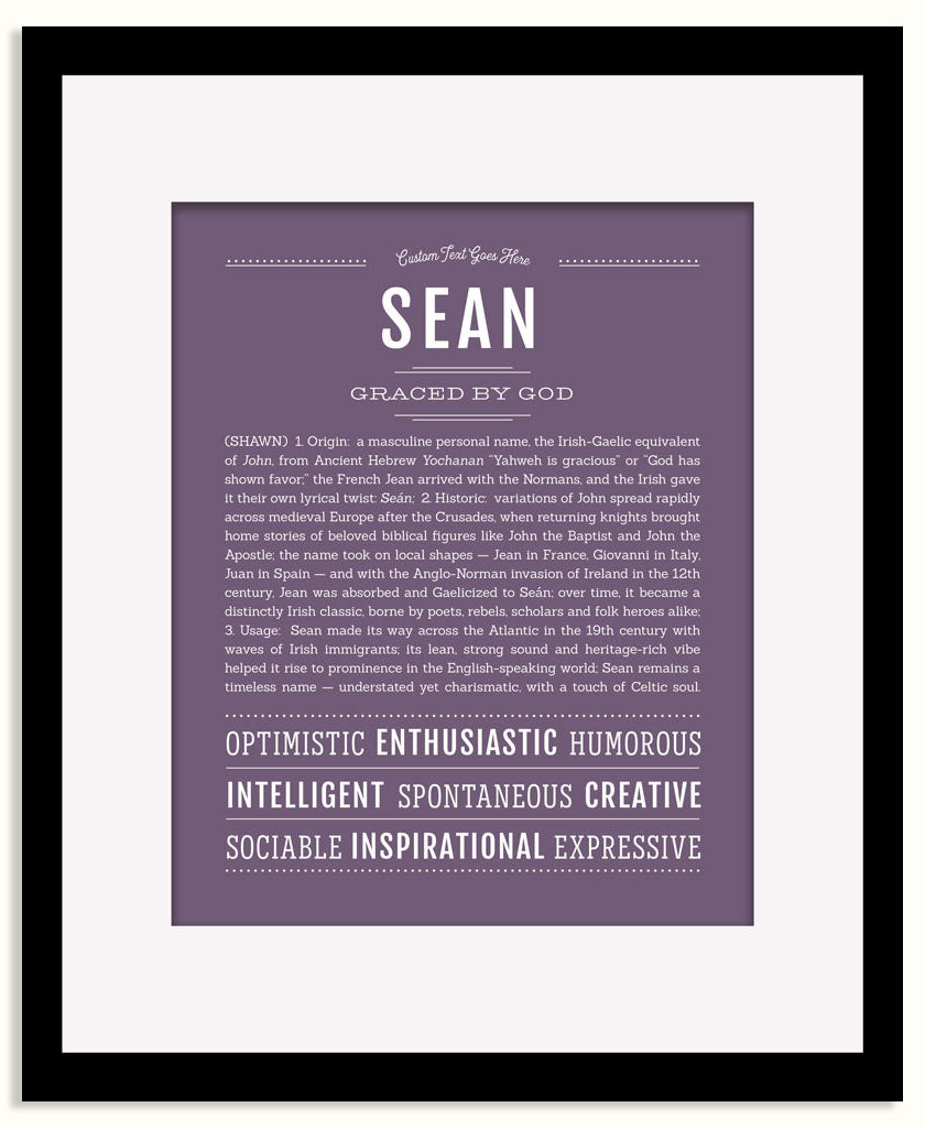 Frame Options | Deep Purple | Black Frame, Matted