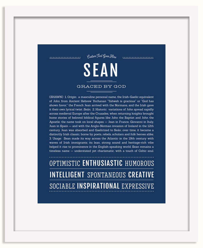 Frame Options | Midnight Blue | White Frame, Matted