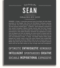 Sean Name Sean | Name Art Print – Name Stories