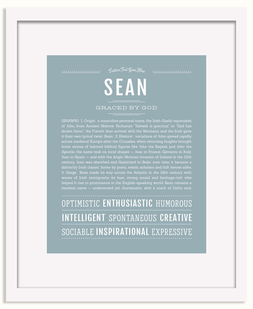 Frame Options | Powder Blue | White Frame, Matted