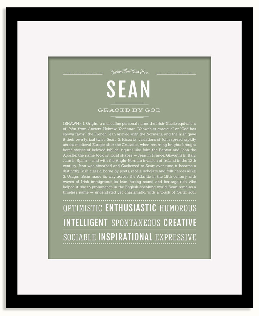 Frame Options | Sage | Black Frame, Matted