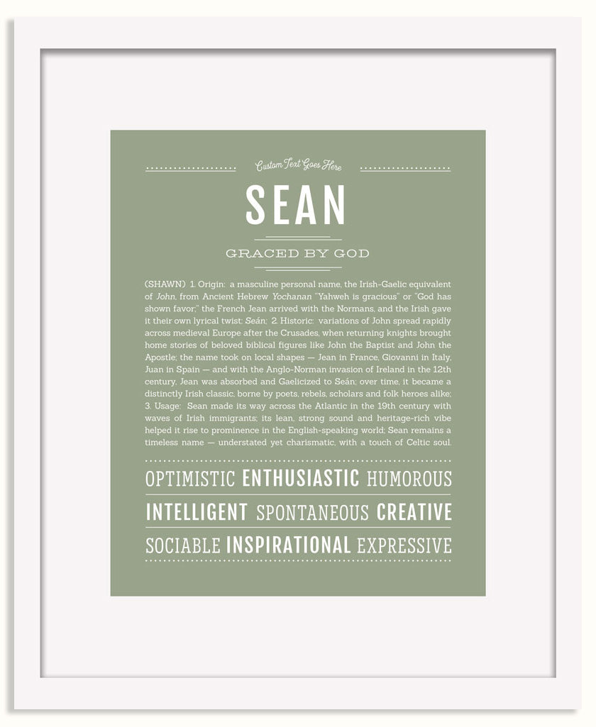 Frame Options | Sage | White Frame, Matted