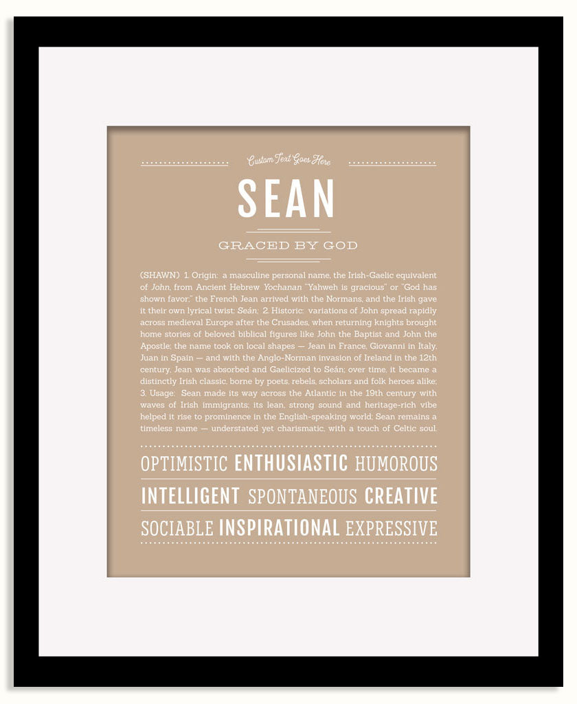 Frame Options | Tan | Black Frame, Matted
