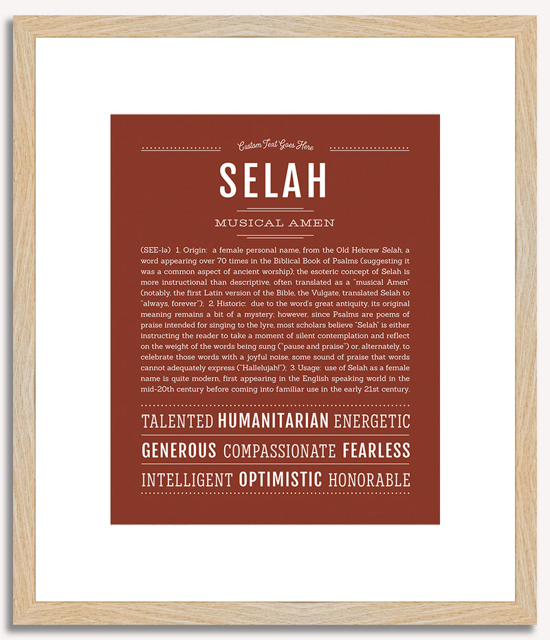 Selah | Name Art Print