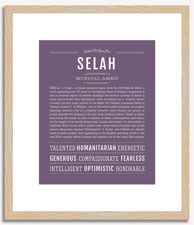 Selah | Name Art Print