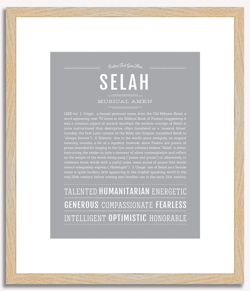 Selah | Name Art Print