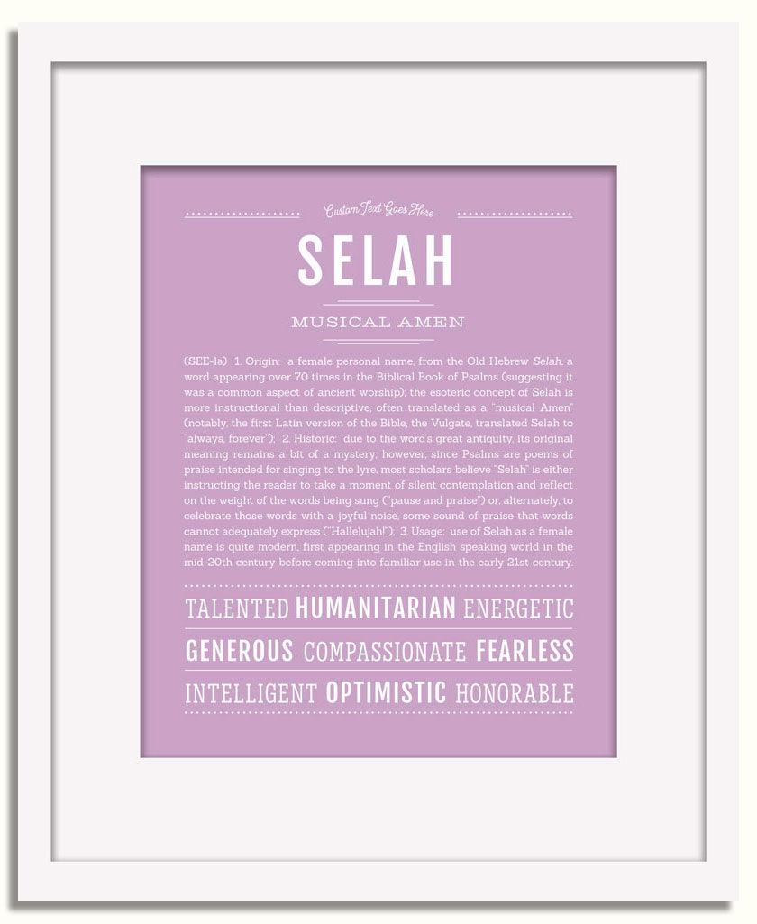 Frame Options | Lilac | White Frame, Matted