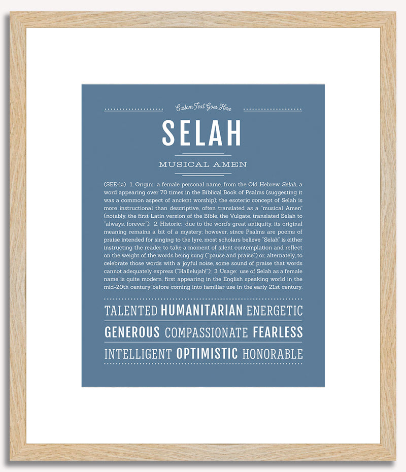 Selah | Name Art Print