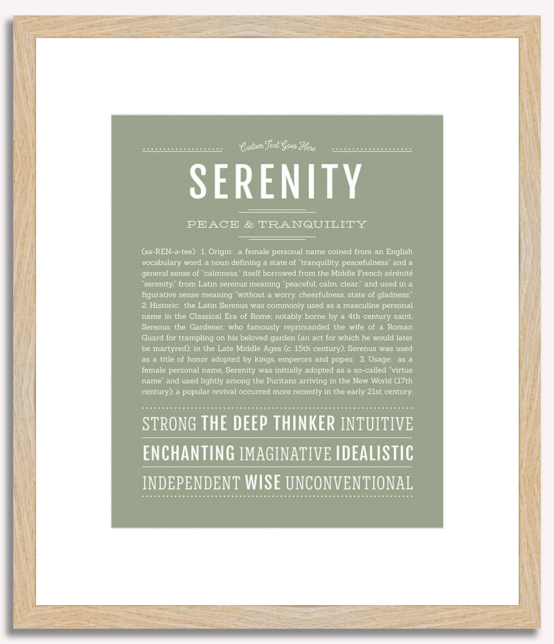 Serenity | Name Art Print