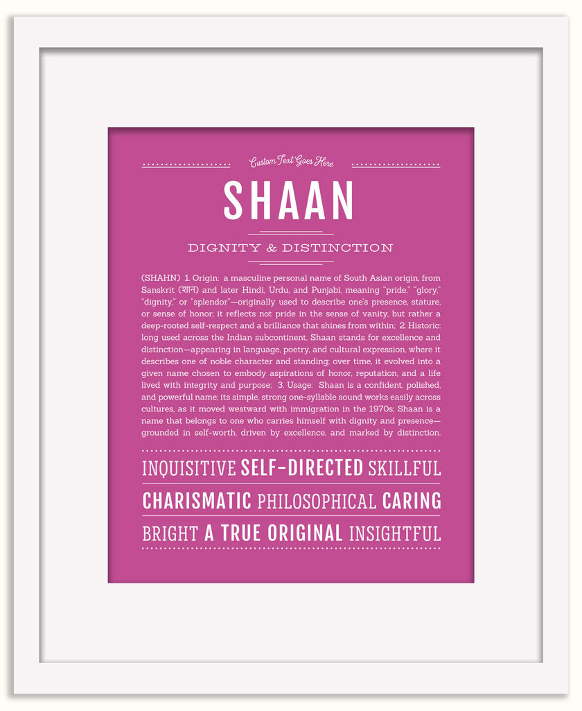 Shaan | Name Art Print
