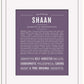 Shaan | Name Art Print