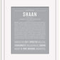 Shaan | Name Art Print