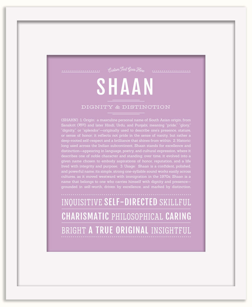 Shaan | Name Art Print