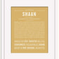Shaan | Name Art Print