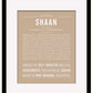 Shaan | Name Art Print