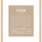 Shaan | Name Art Print