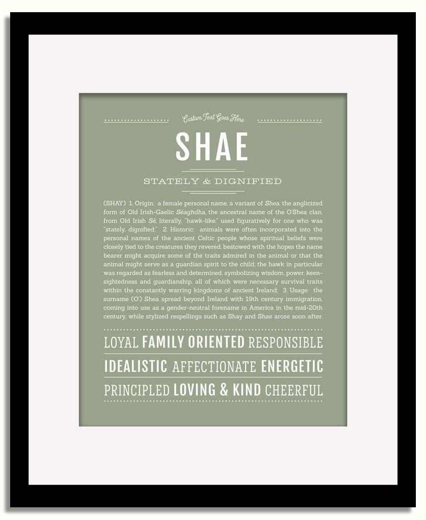 Frame Options | Sage | Black Frame, Matted