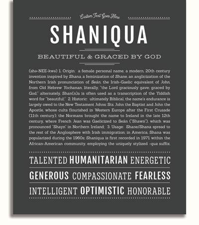 Shaniqua | Name Art Print – Name Stories