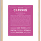 Shannon (male) | Name Art Print