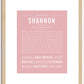 Shannon (male) | Name Art Print