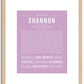 Shannon (male) | Name Art Print