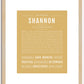 Shannon (male) | Name Art Print