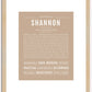 Shannon (male) | Name Art Print