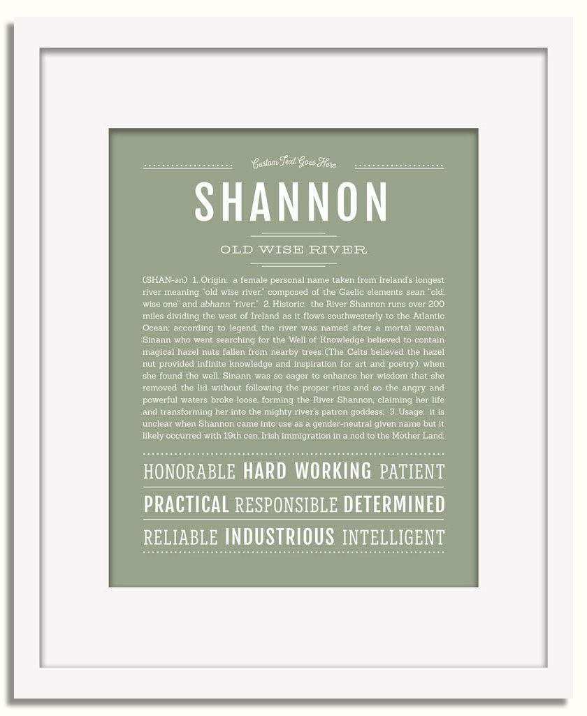 Frame Options | Sage | White Frame, Matted