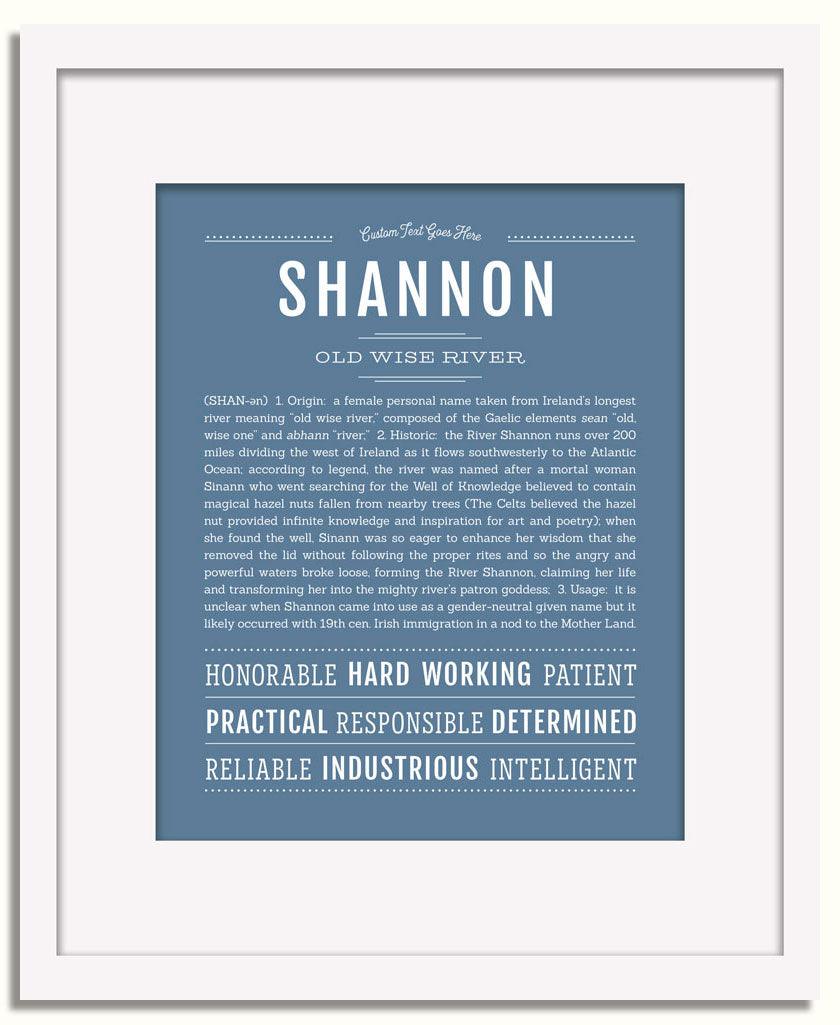 Frame Options | Steele Blue | White Frame, Matted