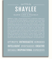 Shaylee Personalized Name Meaning Art Prints – Name Stories