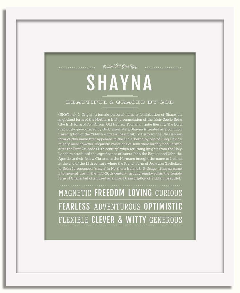 Frame Options | Sage | White Frame, Matted