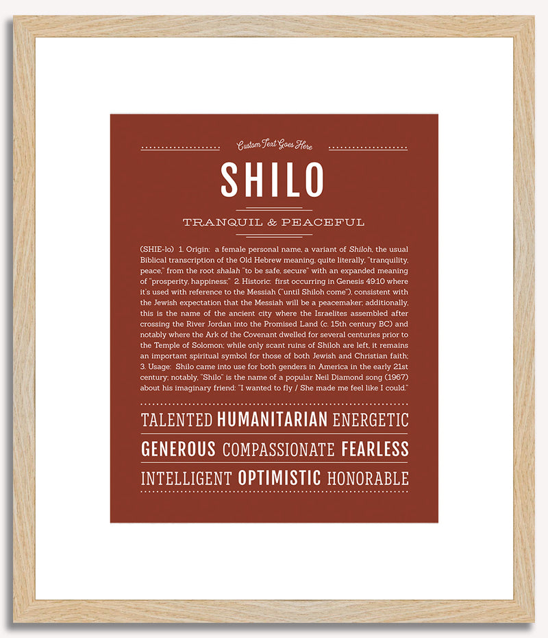 Shilo (female) | Name Art Print