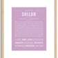 Shiloh (female) | Name Art Print