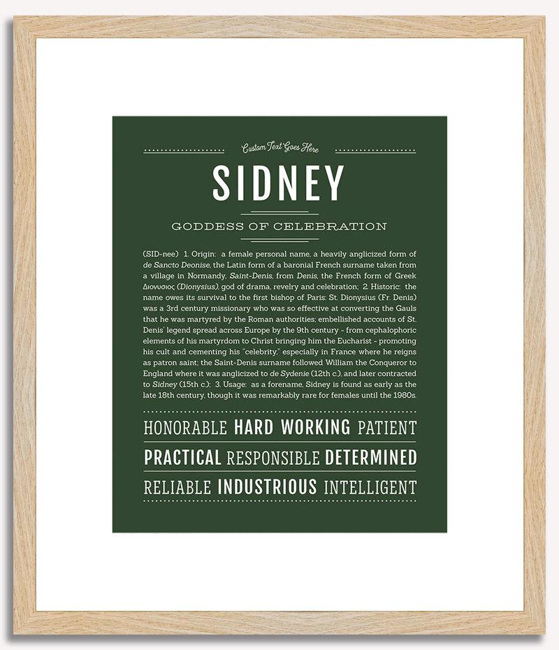 Sidney (male) | Name Art Print