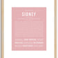 Sidney (male) | Name Art Print