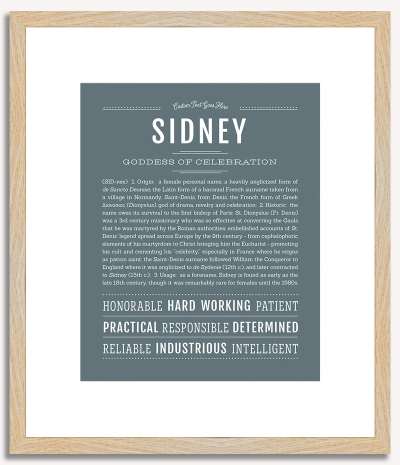 Sidney (male) | Name Art Print