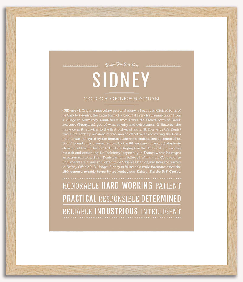 Sidney (male) | Name Art Print